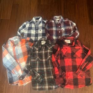 Boys Lot if 5 Button Down Shirts- Size 7/8, M (8) and Small